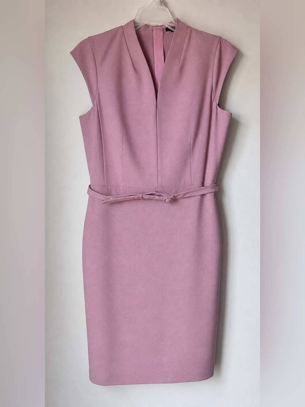 Ann Taylor Mauve Dusty pink Sheath Dress with matching belt